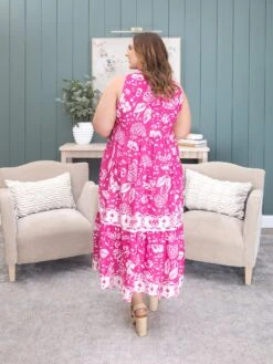 Floral Sleeveless Tasseled Lace Up Neck Tiered Midi Dress | S-XL -Discount Divas Shop 6b3a4c5cc7a26734f4e22d62017eee0d