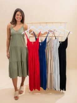 Zenana Woven Tiered Cami Midi Dress | S - L *Final Sale*