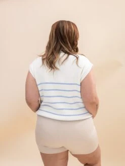 Drop Shoulder Half Zip Striped Sweater Top | S-2XL -Discount Divas Shop 6b458aa50a1604e9af4241120c72dbf6