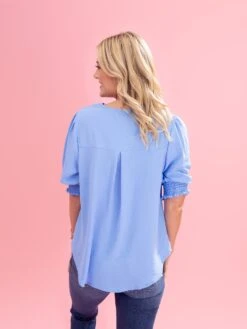 Airflow V Neck Top With Smocked Puff Sleeves By DD Design | S-3XL 19 Airflow V Neck Top With Smocked Puff Sleeves By DD Design | S-3XL -Discount Divas Shop 6c04913fb601ae4999b72fb117713763