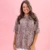 Animal Print Oversized Round Neck Top By DD Design | S-3XL