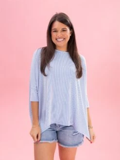 White Stripe Easy Fit 3/4 Sleeve Top By DD Design | Reg-Plus 31 White Stripe Easy Fit 3/4 Sleeve Top By DD Design | Reg-Plus -Discount Divas Shop 6d95a79bcdad0bd00ff0a1aeaae9dd8c