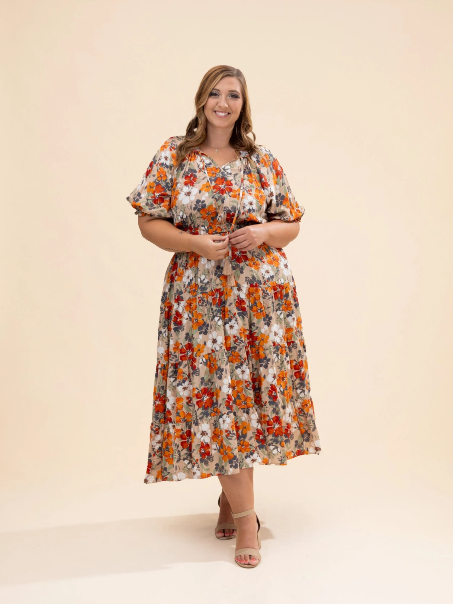 Short Sleeve Flower Printed Midi Dress | S-3XL 3 Short Sleeve Flower Printed Midi Dress | S-3XL - Image 3
