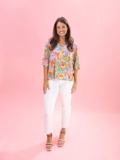 Floral Print V Neck Short Sleeve Top By DD Design | S-3XL Hero 18 Floral Print V Neck Short Sleeve Top By DD Design | S-3XL Hero -Discount Divas Shop 6f47f0d111e410d6b51a849d1d4f11f8