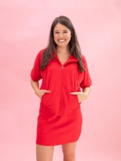 Luxe Scuba Short Sleeve Zip Up Hoodie By DD Design | S - 3XL -Discount Divas Shop 6f5874265bddb126dce6a6611c0de398