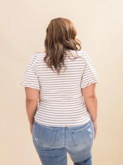 Striped Top W/ Puffed Sleeves | S-L -Discount Divas Shop 6f94297c3f7db9ae6f6a7f969dc66a5c