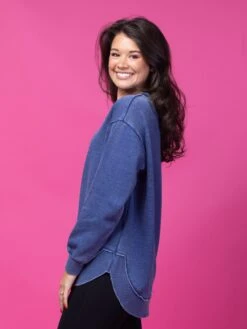 DD Design Garment Wash Long Sleeve Rounded Hem Sweatshirt | S-3XL -Discount Divas Shop 6yoTulyRDoMFijXCKadyb6BgwkomTcfPTqC6ncsl