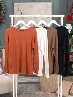 Long Sleeve Solid Ribbed Top | S-3X