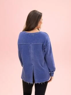 Lived In Long Sleeve V Neck Back Split Pullover By DD Design | S-3XL -Discount Divas Shop 7055cb4dda707985b98da6e2f870aa2f