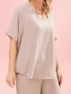 Short Sleeve V Neck Airflow Top W/ Pocket By DD Design | S-3XL Pair W/ Sku63858 -Discount Divas Shop 70be925d256aeb1442ce553378d775df