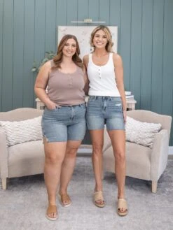 Judy Blue High Waist Side Slit Shorts | S - 3XL