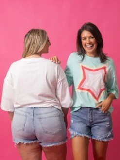 Diva Denim High Rise Tulip Fray Hem Short| S-3XL