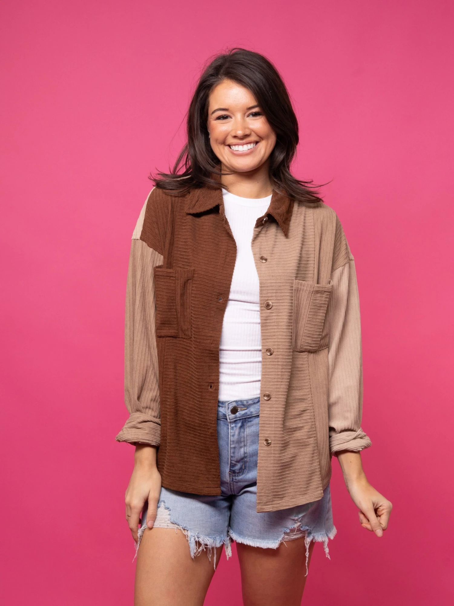 Colorblock Corduroy Shacket | S-L 2 Colorblock Corduroy Shacket | S-L - Image 2