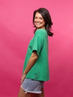 AndreeRaised Rib Pocket Tee | S - 3X -Discount Divas Shop 724221e9476a2f2cebec773dfc346f8b