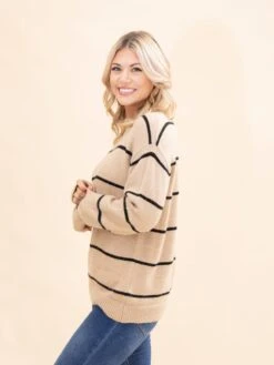 Zenana Round Neck Long Sleeve Stripe Sweater | S-L -Discount Divas Shop 759112e2c921dea88358865e7ac77057