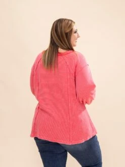 Long Sleeve Textured Thermal Mineral Washed Top | S-L -Discount Divas Shop 75a7d14c4c75332d91013e747c2cb143