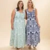 Sleeveless Square Neck Floral Maxi Dress | S-3XL