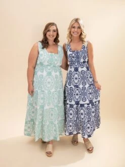 Sleeveless Square Neck Floral Maxi Dress | S-3XL