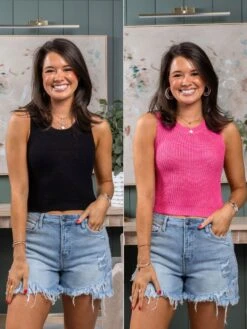 Sleeveless Round Neck Spring Sweater Top | S - L