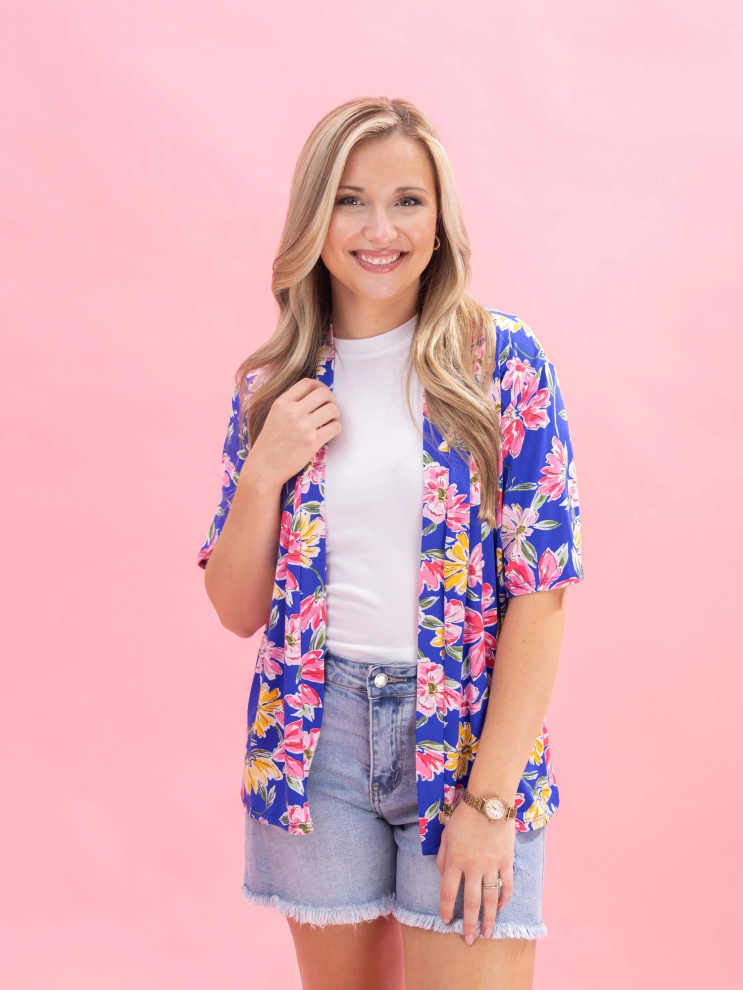 Floral Print Short Sleeve Cardigan By DD Design | S-3XL 10 Floral Print Short Sleeve Cardigan By DD Design | S-3XL - Image 10