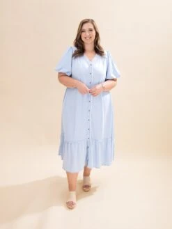 Button Down Poly Knit Washed Maxi Dress | S-L -Discount Divas Shop 77c52d25304680537077a1c1a2408885