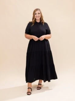 Short Sleeve Ruffle Tiered Maxi Dress | S-L