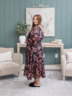 Lurex Floral Printed Tiered Midi Dress | S-3XL -Discount Divas Shop 79e0ad70a90b3655f114d3cc321da736