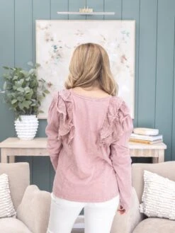 Long Sleeve Mineral Washed Loose Fit Ruffle Top | S-L 10 Long Sleeve Mineral Washed Loose Fit Ruffle Top | S-L -Discount Divas Shop 7a16b1937ae5b0a143d116796593ef54