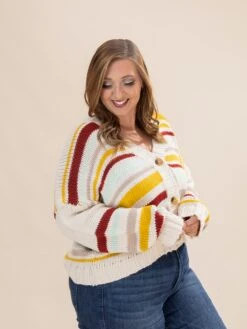 Multi Stripe Knit Sweater Cardigan | S-3XL -Discount Divas Shop 7ae4323814d0c637a1e3e7c5a092f2e6
