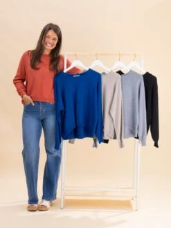 Zenana Viscose Front Seam Round Neck Sweater | S-L