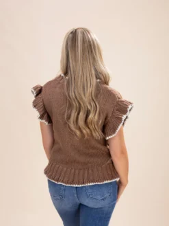 Crochet Floral Detail Ruffled Knit Cardigan | S-L -Discount Divas Shop 7bd945270dba6fc73c7844851e187650