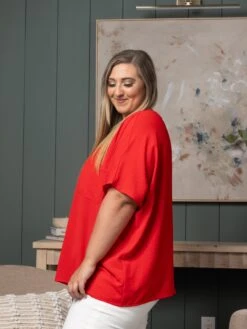 Woven V-Neck Short Sleeve Chest Pocket Top | S-2X -Discount Divas Shop 7bfee1efa980f623a7410370d52598b5