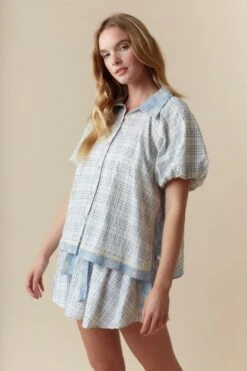 Embroidered Contrast Detail Blouse | S - L Fantastic Fawn