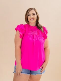Ruffle Sleeve Pleated York Woven Top | S-2XL -Discount Divas Shop 7d66e47c34c96547683b29e59affea8b