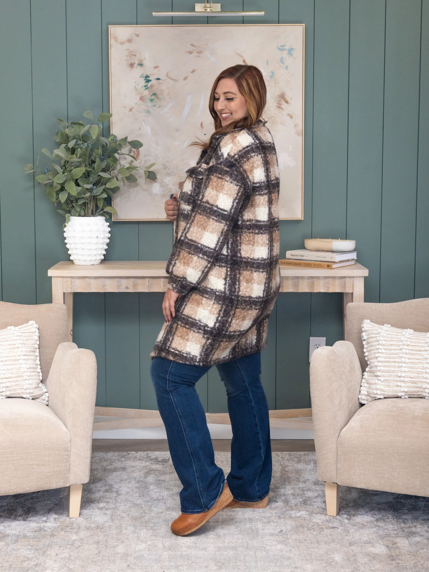 Plaid Boucle Longline Shacket | S - L 3 Plaid Boucle Longline Shacket | S - L - Image 3