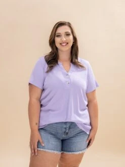 Andree Short Sleeve Top With Button Detail | S-3XL -Discount Divas Shop 7ebf29fba3d3fe03c04a9ecc77a9884e