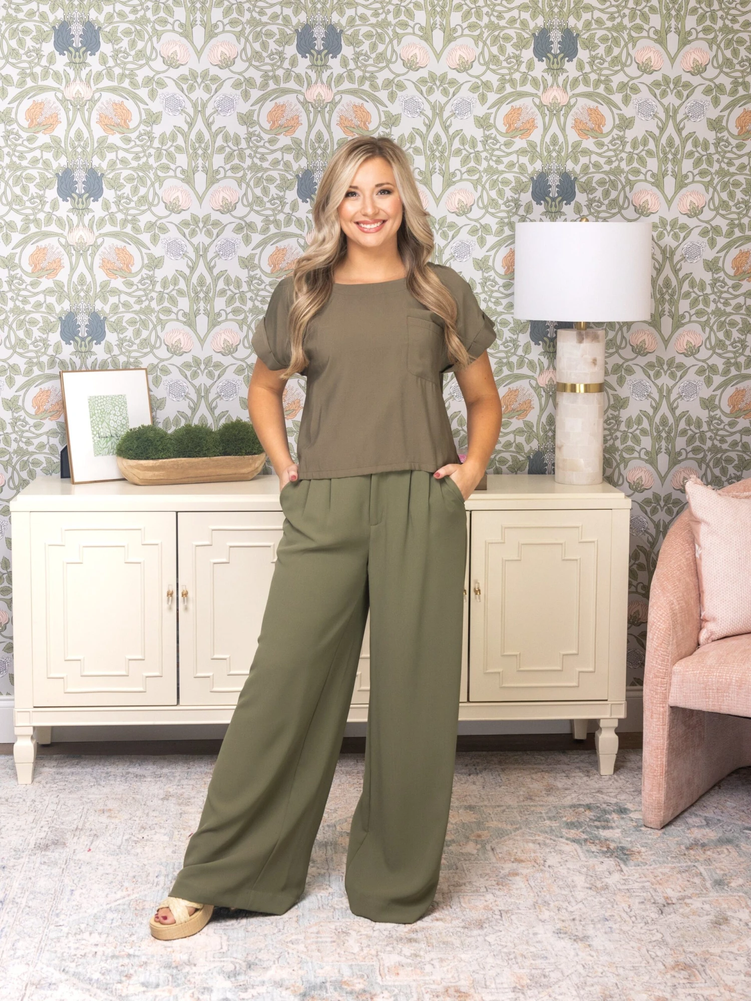 Round Neck Short Cuff Sleeve Top | S-L Pair W/ SKU55031 5 Round Neck Short Cuff Sleeve Top | S-L Pair W/ SKU55031 - Image 5