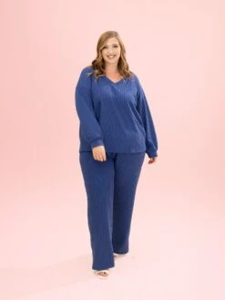 Golden Rib V Neck Long Sleeve Top By DD Design | S-3XL Pair W/ Sku64075 -Discount Divas Shop 7fcd50a8876bf8bc8c5def12f31142d2