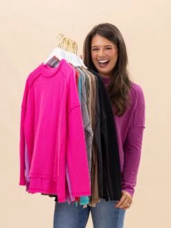 Zenana Raised Rib Exposed Seams Boat Neck Long Sleeve Top -Discount Divas Shop 805fc9d8d9aae08a5e57289e6e8f2a8c