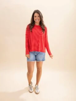 Zenana Raised Rib Exposed Seams Boat Neck Long Sleeve Top -Discount Divas Shop 808b0f39327bcdbcfb4278b492628e77