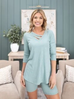 Yummi Rib 3/4 Sleeve Top By DD Design | S - 3X -Discount Divas Shop 80f4656e36da5457543cbe2319ce23f5