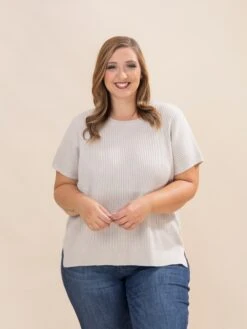 Ribbed Short Sleeve Sweater | S-3XL Pair W/ Sku63628 -Discount Divas Shop 8132fad2ebd915f37007bedbba1ab45e