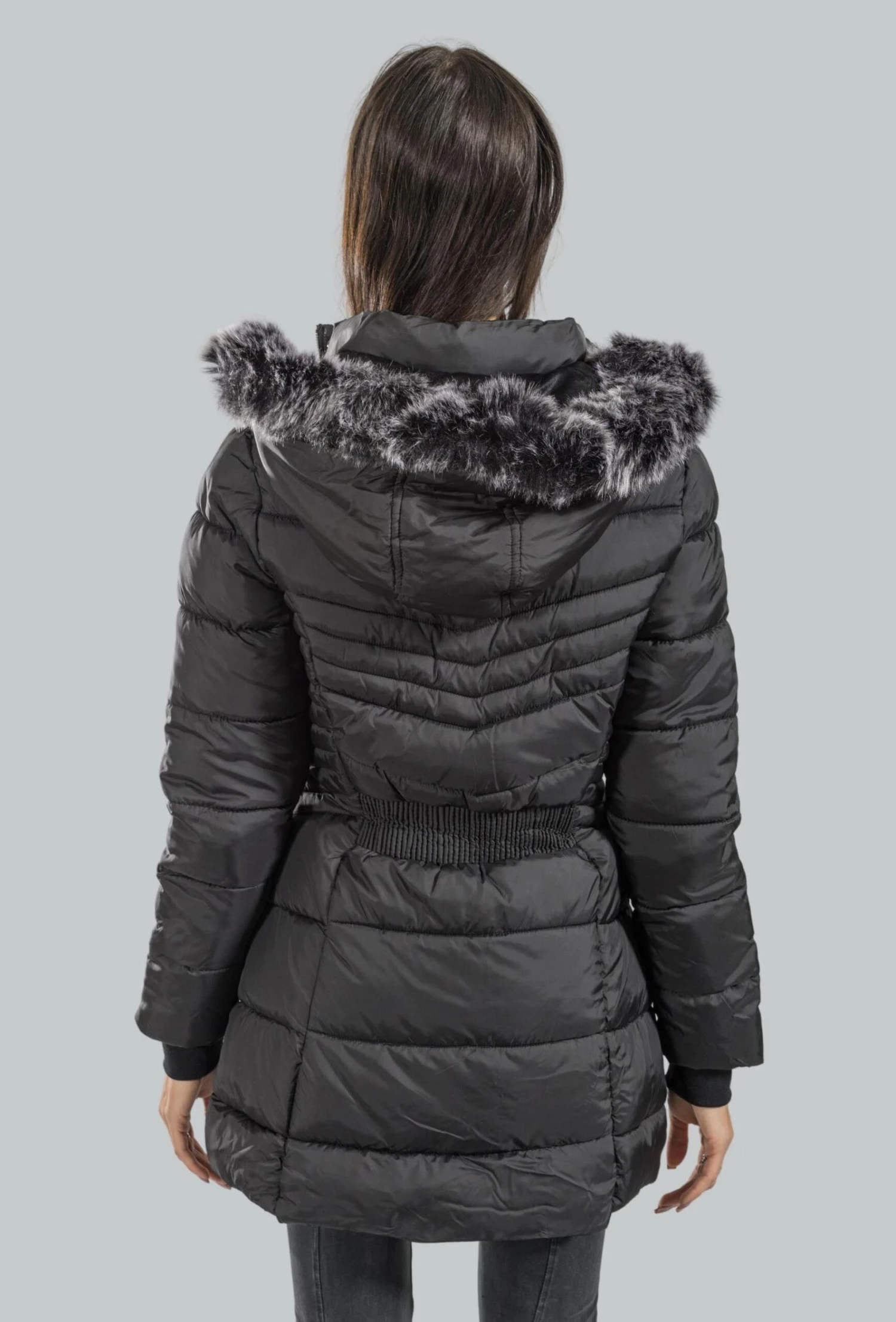 PRE-ORDER Puffy Zip Up Jacket With Faux Fur Lined Hood | S - XL Snobbish 2 PRE-ORDER Puffy Zip Up Jacket With Faux Fur Lined Hood | S - XL Snobbish - Image 2