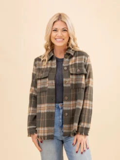 Fringe Detailed Plaid Button Down Jacket | S-L -Discount Divas Shop 816900baba2311f8f370ece7b638e4ca