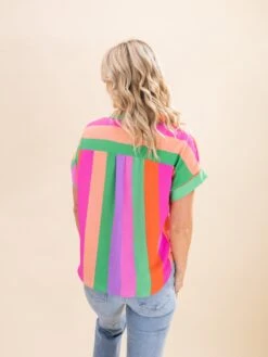 Multicolor Striped Print Button Up Top | S-2XL 5 Multicolor Striped Print Button Up Top | S-2XL -Discount Divas Shop 822d082d6ff2014beac8551bc953628b