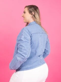 Roll-Up Tab Sleeve Button Down Denim Jacket W/ Chest Pockets | S - XL -Discount Divas Shop 82b040fb3969e048a7ffabfd35c30f8d