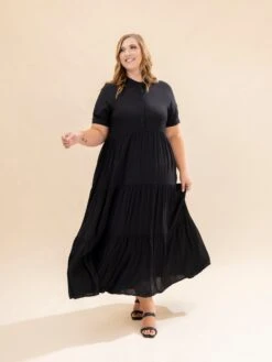 Short Sleeve Ruffle Tiered Maxi Dress | S-L -Discount Divas Shop 835a03e37db8655a6fee4fb797a3d399