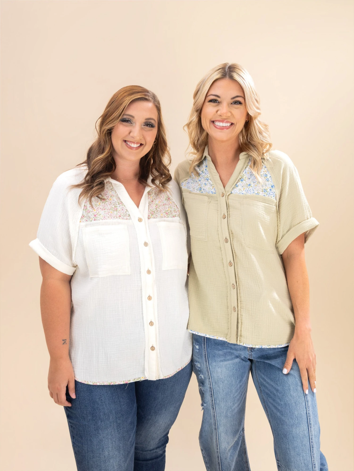 Soft Wash Paisley Panel Button Down Shirt | S-L 1 Soft Wash Paisley Panel Button Down Shirt | S-L