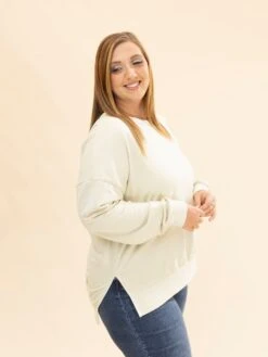 Washed Side Split Long Sleeve Knit Top | S-L -Discount Divas Shop 83bb84e61a55fd0d7e53b70e52ccfd58