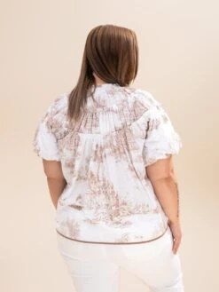 Two Tone Landscape Print Boxy Cut Top | S-L -Discount Divas Shop 8493346c74900a5f98f117abbdb28c29